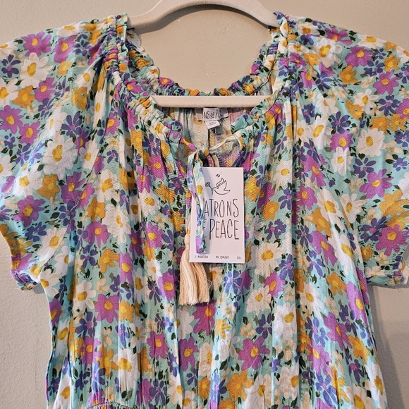 NWT Patrons Of Peace Daisy Sundress Floral Print Mini Feminine Sun Dress Size XS - Picture 6 of 15